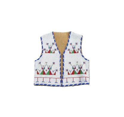 Decorative vest with geometric pattern on a white background