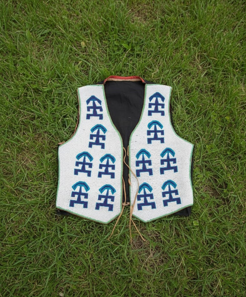Native American Powwow Front Beaded Vest for Men NFV156