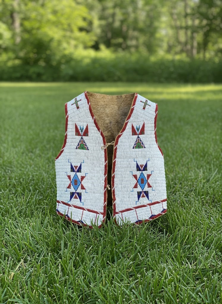 Native American Powwow Front Beaded Vest for Men NFV173
