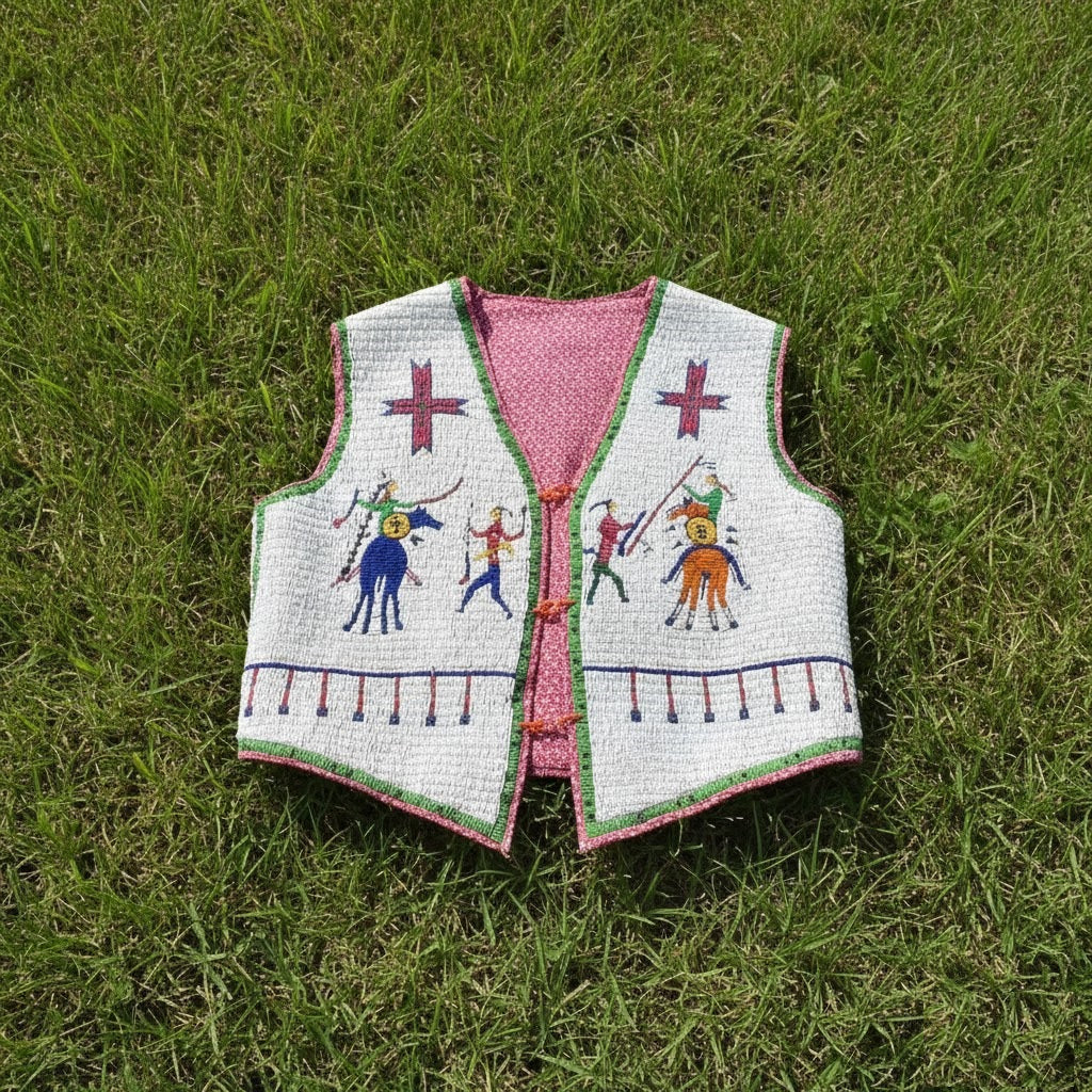 Native American Powwow Front Beaded Vest for Men NFV201