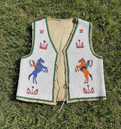 Native American Powwow Front Beaded Vest for Men NFV203
