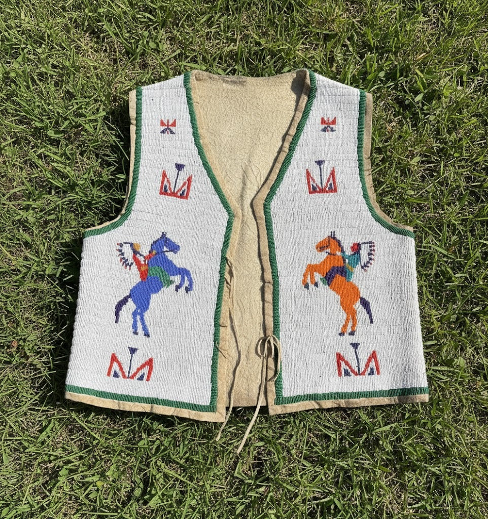 Native American Powwow Front Beaded Vest for Men NFV203