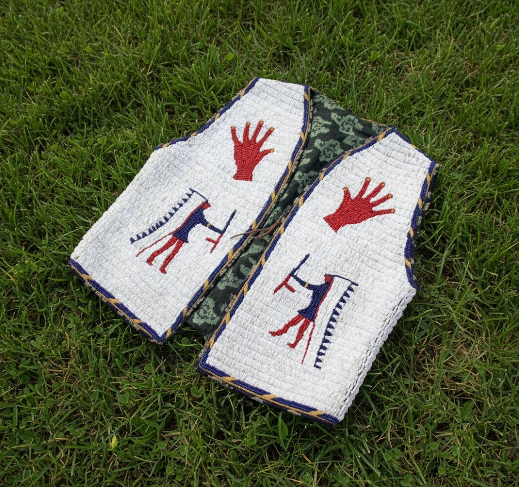 Native American Powwow Front Beaded Vest for Men NFV204