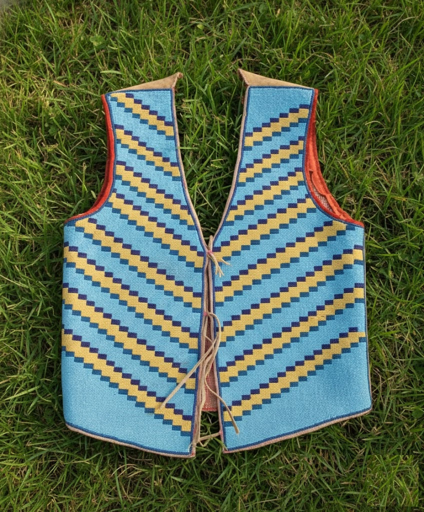 Native American Powwow Front Beaded Vest for Men NFV517