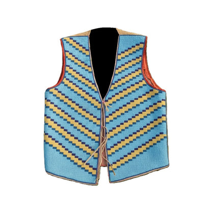 Colorful striped vest on a white background