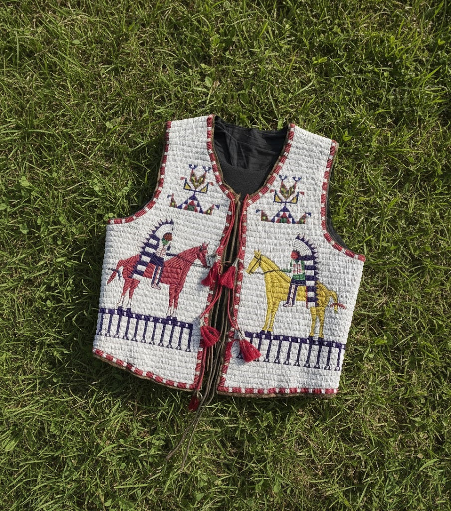 Native American Powwow Front Beaded Vest for Men NFV911