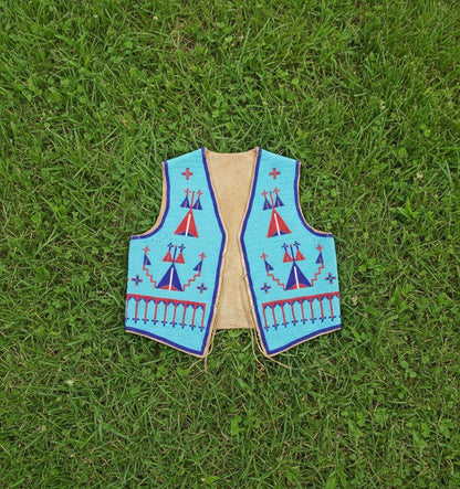 Native American Powwow Front Beaded Vest for Men NFV913