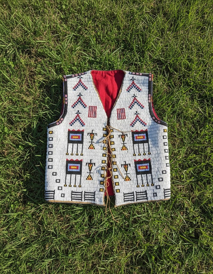 Native American Powwow Front Beaded Vest for Men NFV917