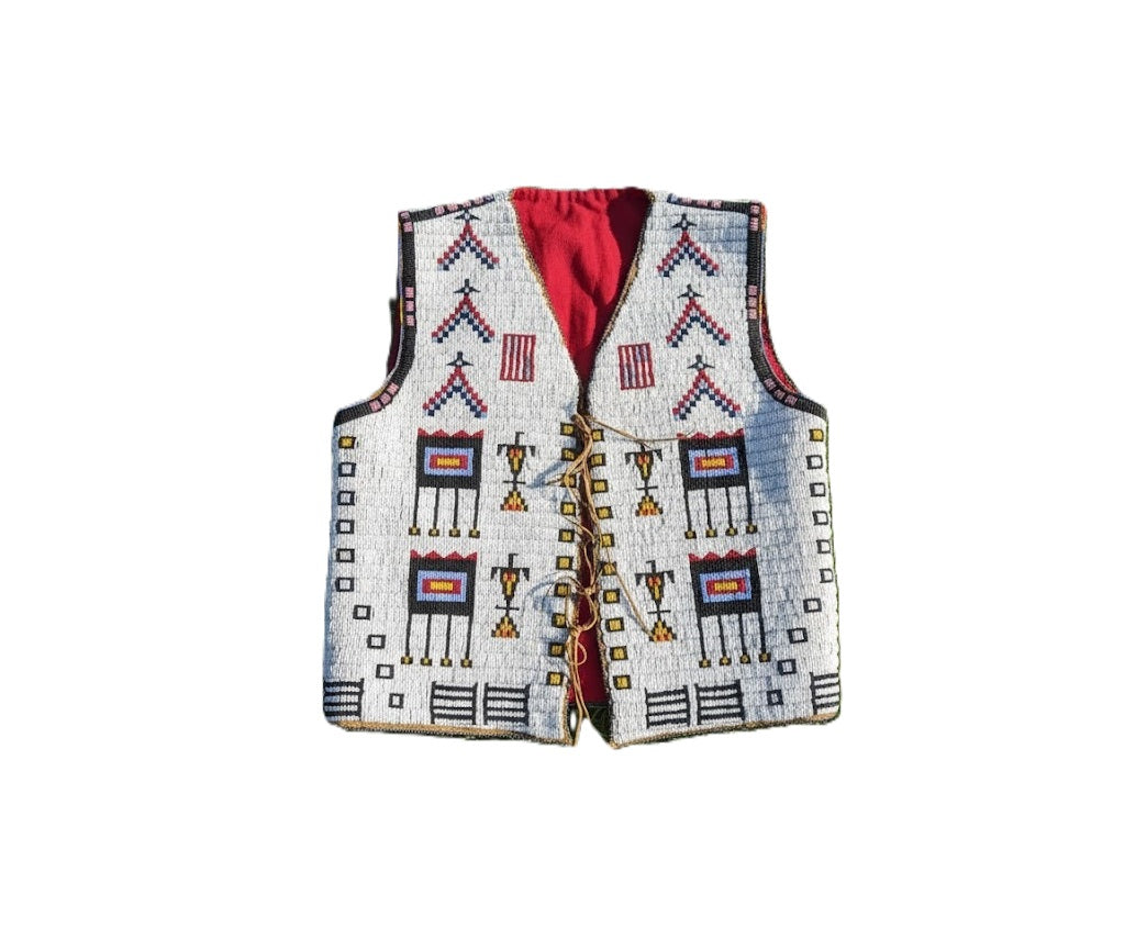 Native American Powwow Front Beaded Vest for Men NFV917