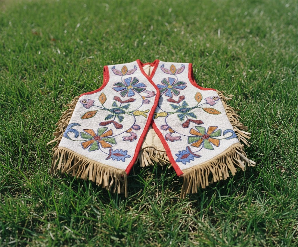 Native American Powwow Front Beaded Vest