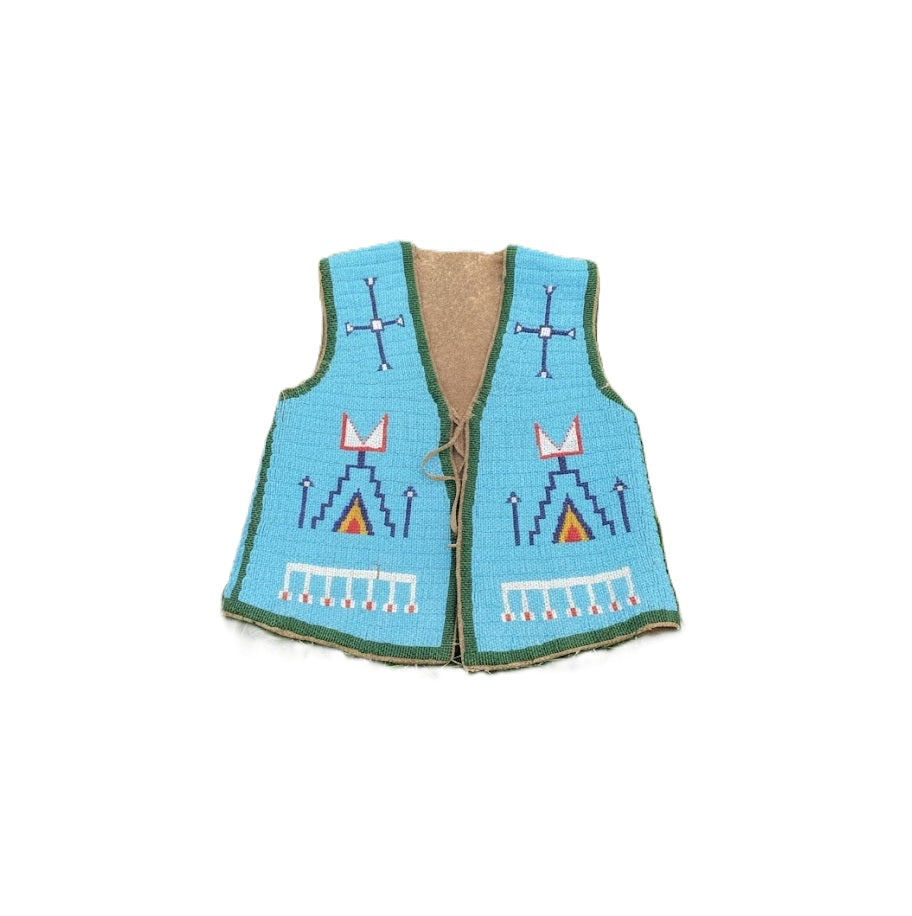 Traditional patterned vest on a white background