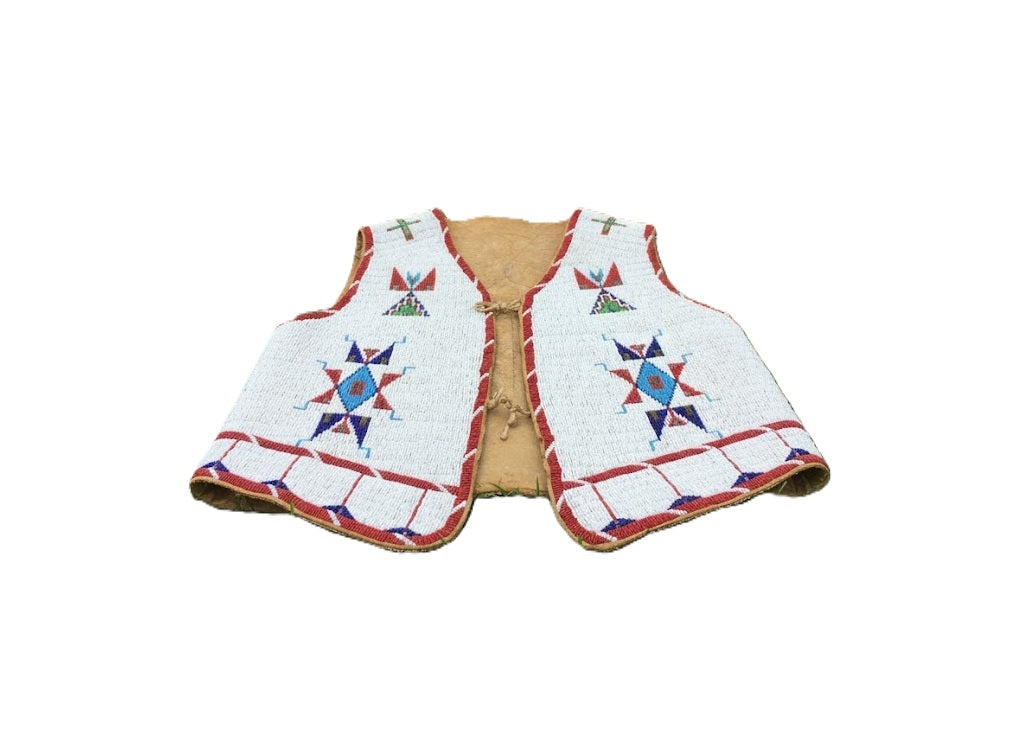 Native American Powwow Front Beaded Vest for Men