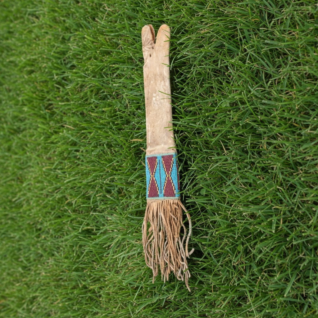 Traditional Pipe Bag  with fringes on a grassy background