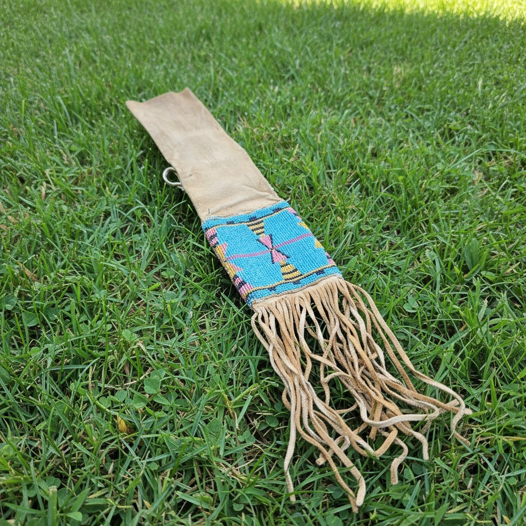 Decorative Pipe Bag with fringes on a grassy background