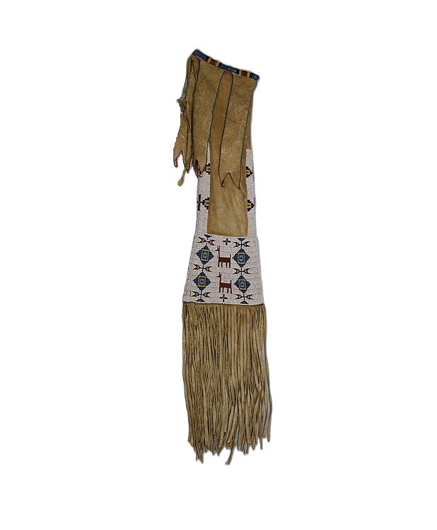 Traditional Native American PIPE BAG with intricate patterns on a white background