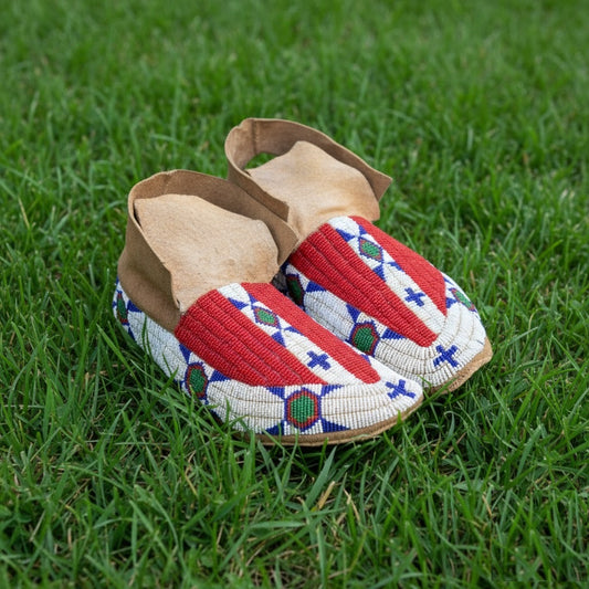 Native American Red Beaded Moccasin