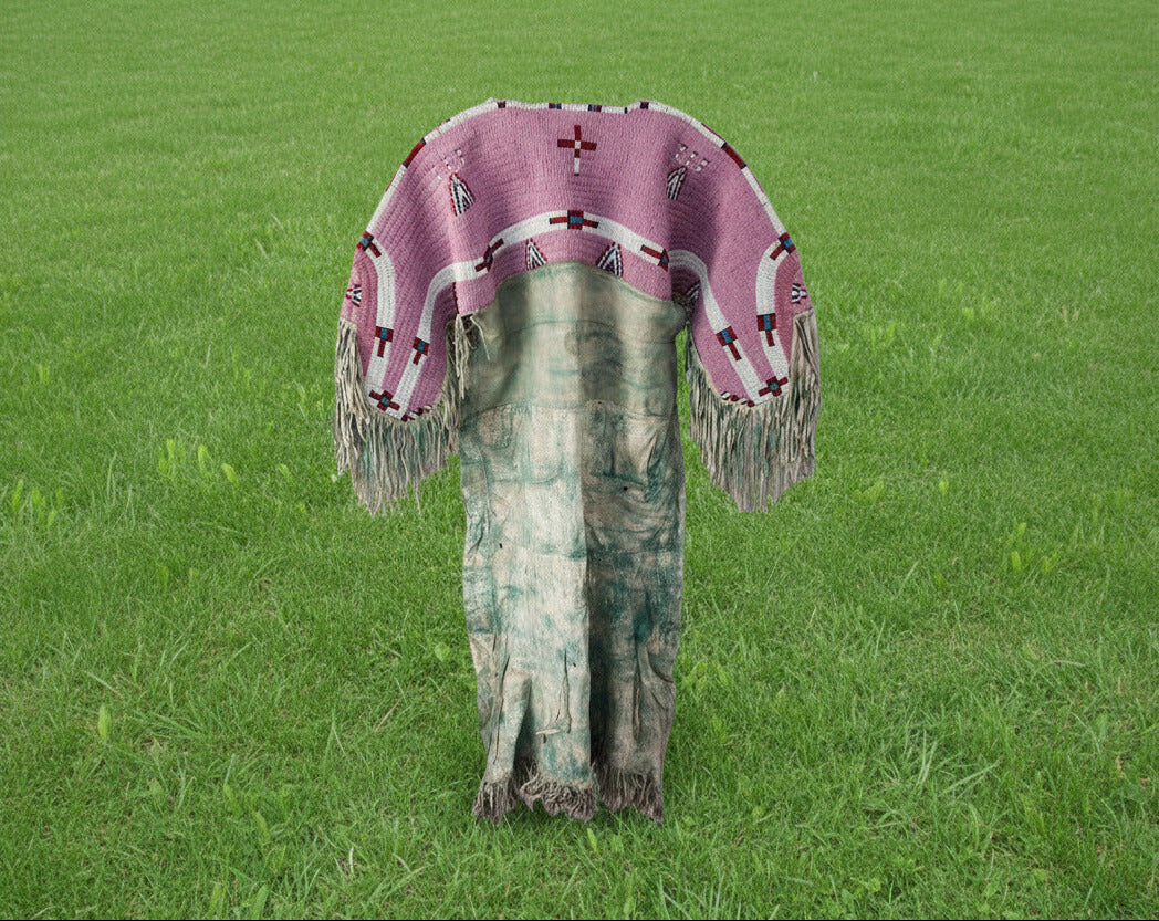 traditional pink beaded regalia for powwow