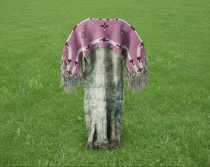 traditional pink beaded regalia for powwow