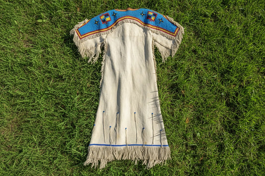 Native American woman's beaded yoke Dress Regalia for Powwow