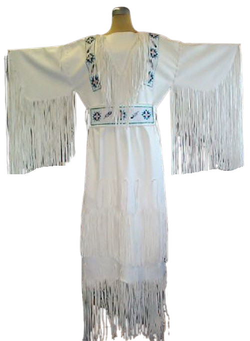 Native American Woman Leather Dress I Wedding Dress PWD1024