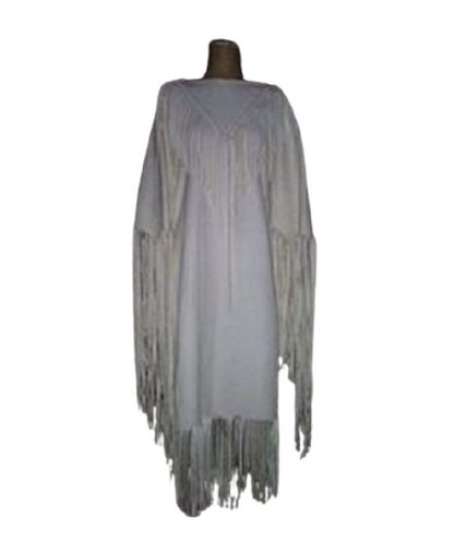 Native American Woman White Leather Dress I Wedding Dress PWD1067