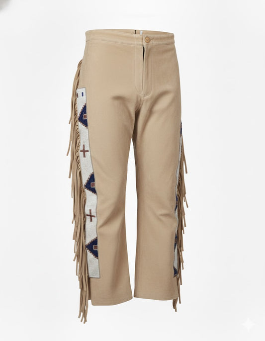 Native American Beaded Suede Leather Pant for Powwow NP102