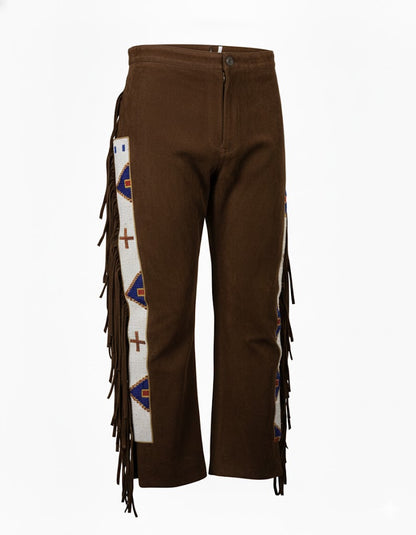 Native American Beaded Suede Leather Pant for Powwow NP102