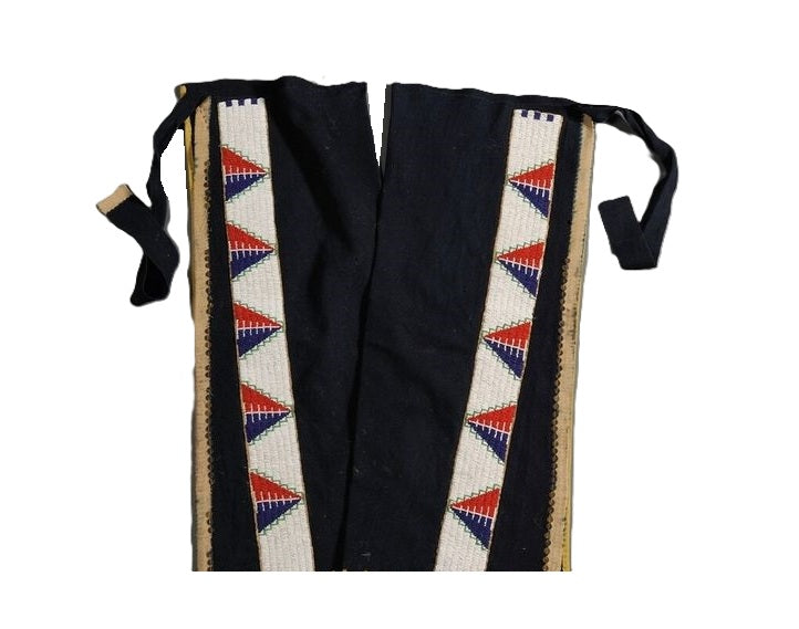 Black fabric with a colorful geometric pattern on a white background