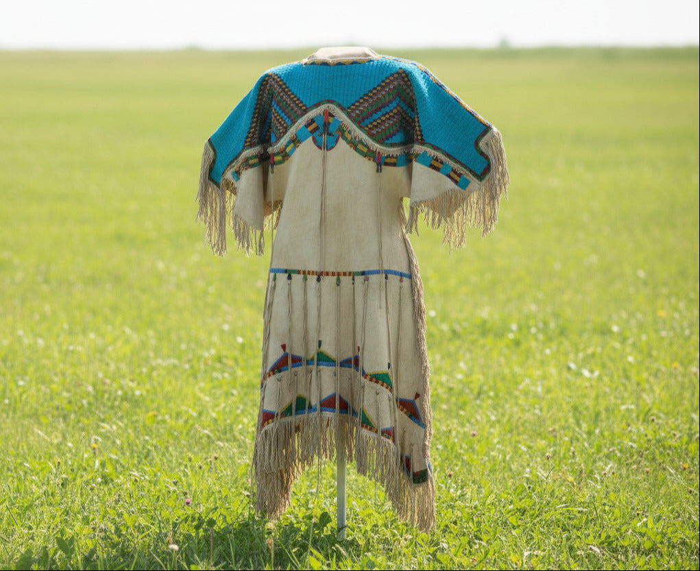 Traditional hand-beaded yoke dress