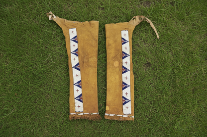 handmade beaded chaps leggings for powwow festival