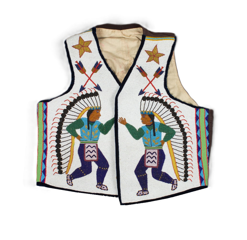 Native American Powwow Front Beaded Vest for Men NFV153