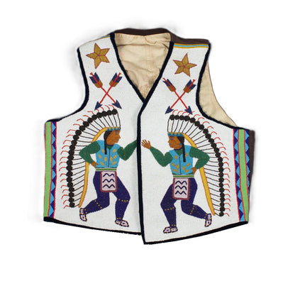 Native American Powwow Front Beaded Vest for Men NFV153