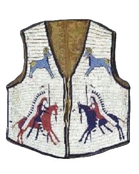 native American beaded vest With horses