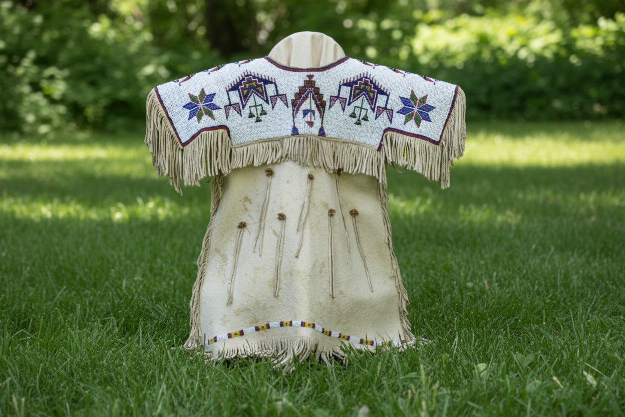 Native American beaded yoke dress