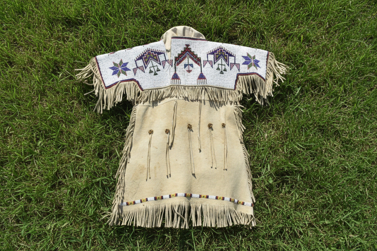 Native American Woman’s Beaded Yoke Dress for Powwow PWYD522