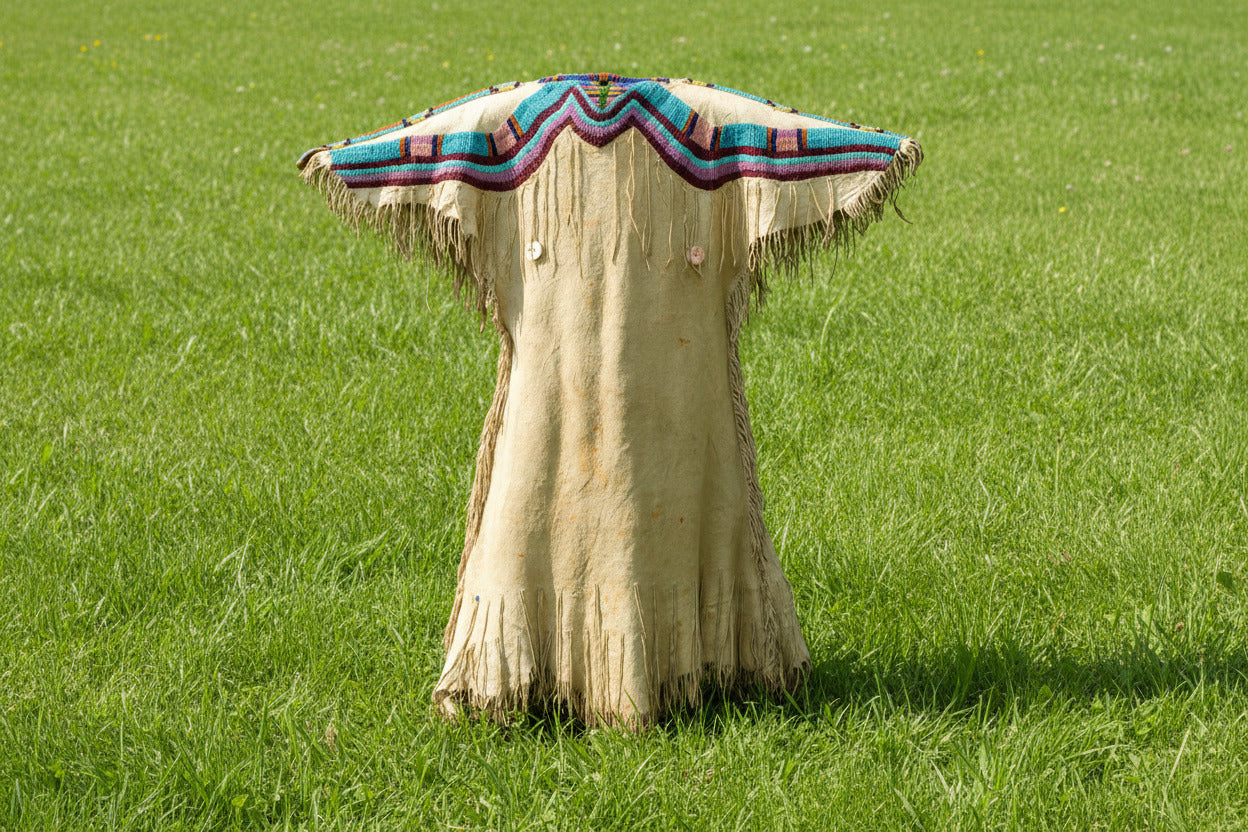 Native American beaded yoke dress