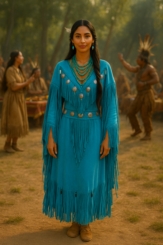 Native American Woman Leather Dress I Wedding Dress