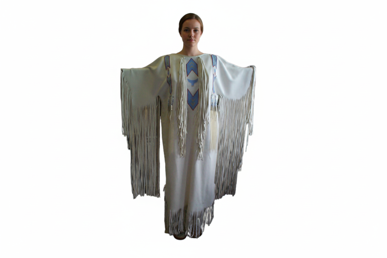 Native American Woman Leather Dress I Wedding Dress PWD103